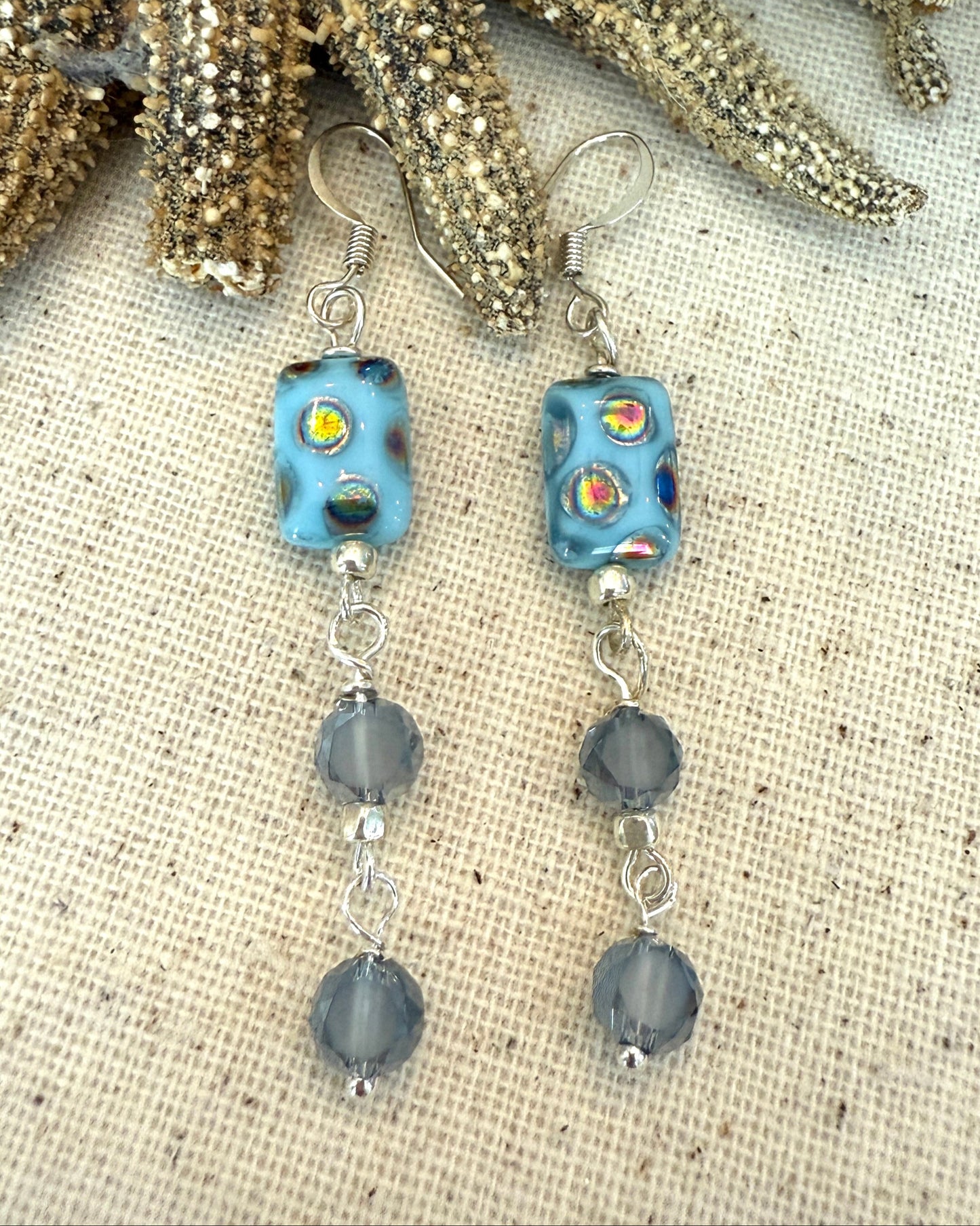 Blue Dot Earrings