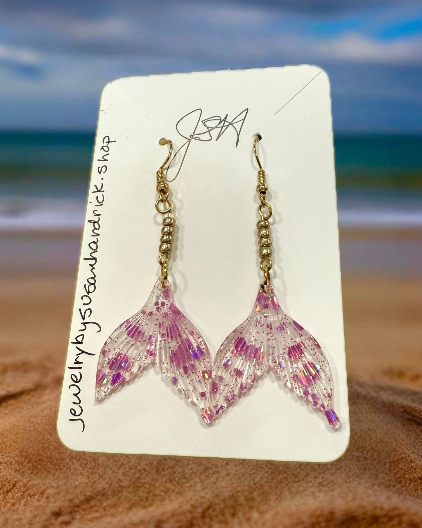 Mermaid Tail Earrings (Purple)