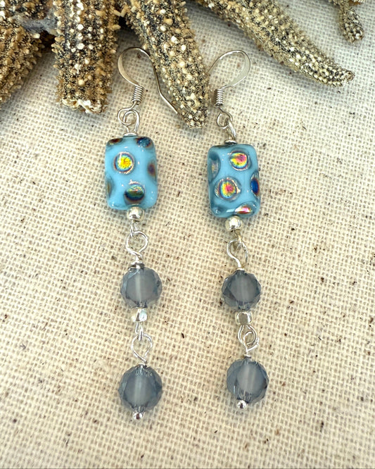 Blue Dot Earrings