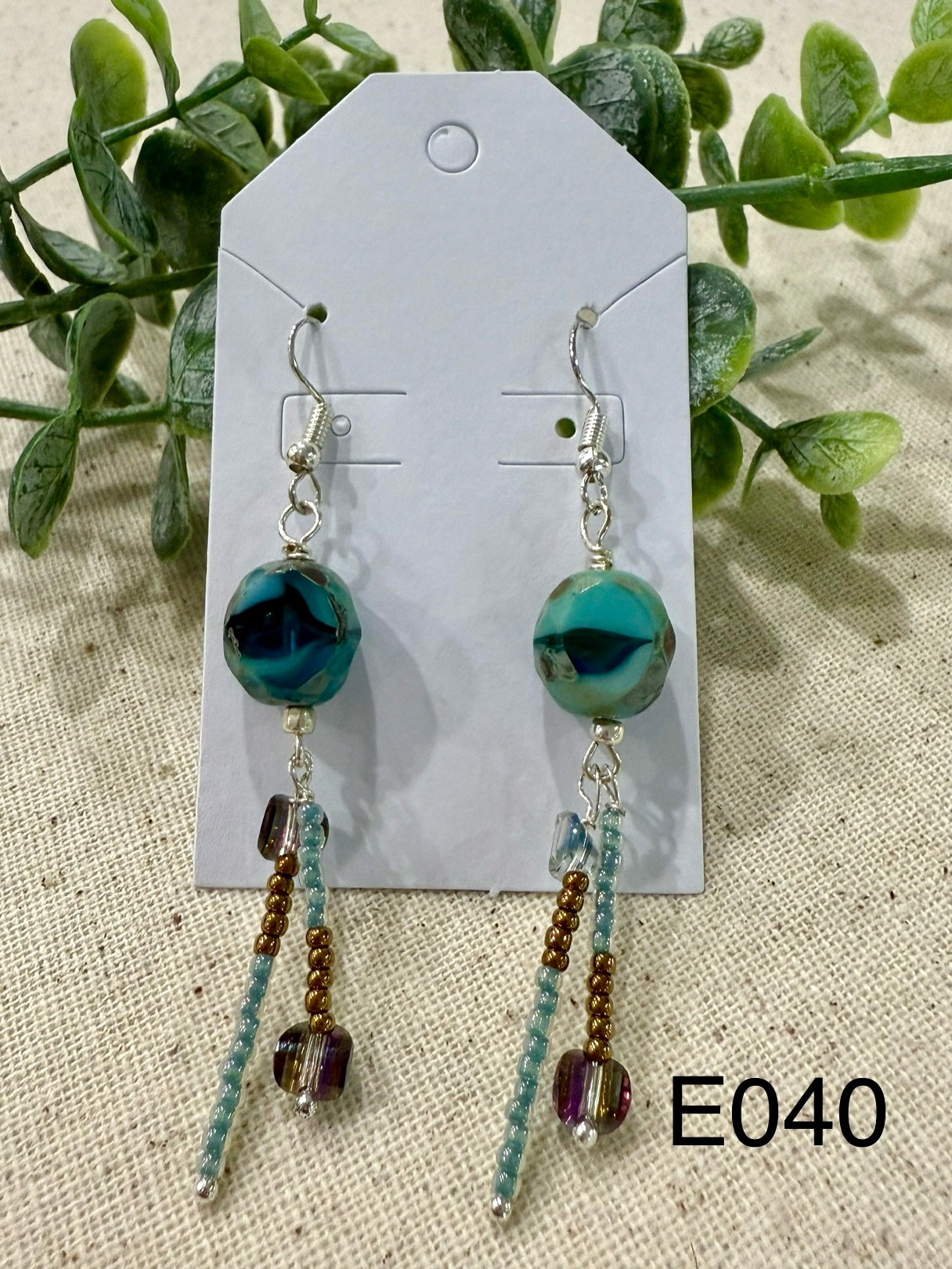 Blue Glass Earrings