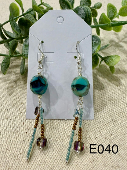 Blue Glass Earrings