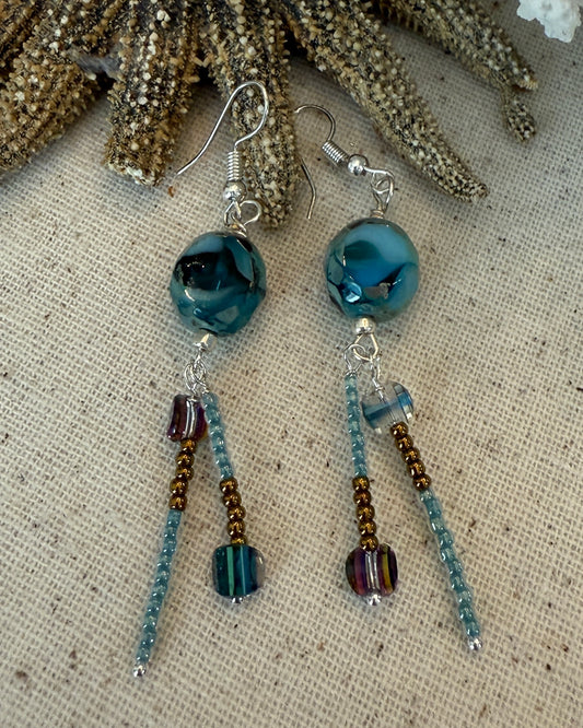 Blue Glass Earrings